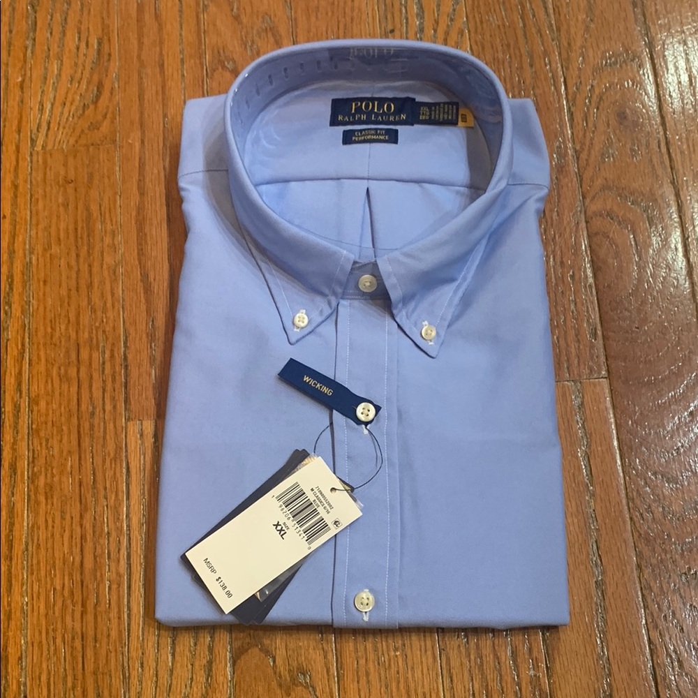 Polo by Ralph Lauren Blue Dress Shirt Crisp Cotton Formal